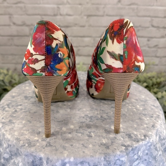 Christian Siriano for Payless “Kate” Tropical Floral PeepToe Heel WMS 7.5M💐NWOT - Picture 5 of 9